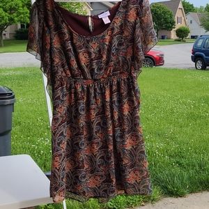 Loop 18 DRESS floral ruffle smocked sz 13/15